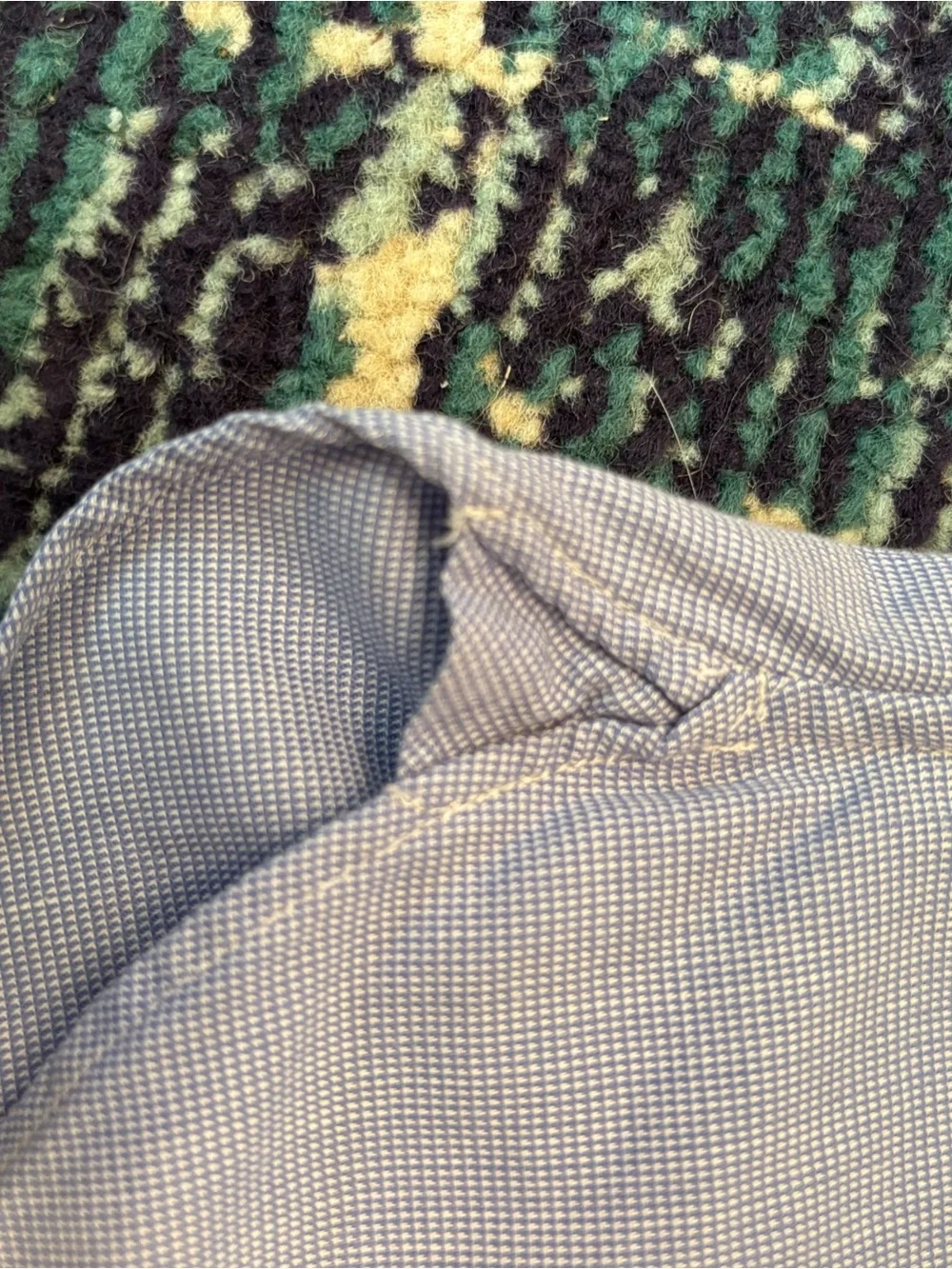Ralph Lauren Men’s Size 16 Blue Micro Check Button Down Shirt Navy Pony